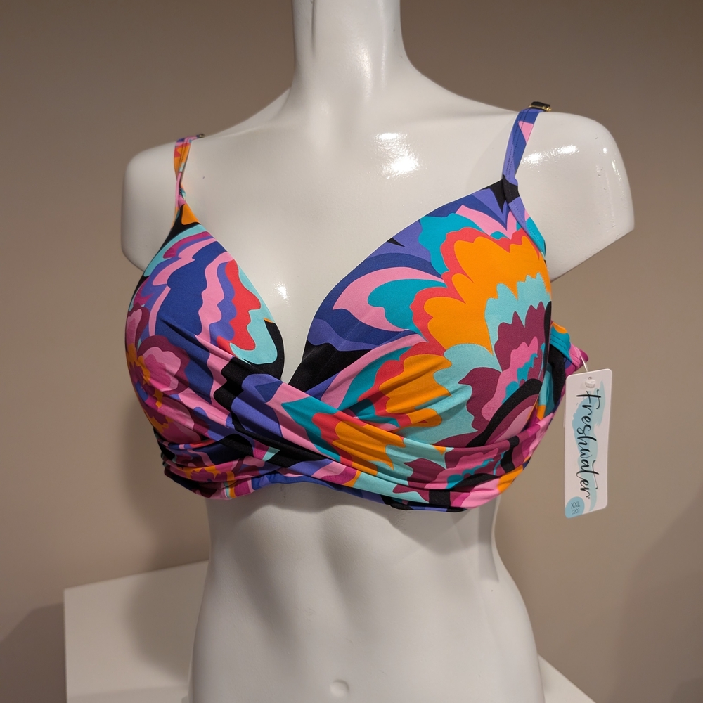 Colorful Floral Bikini Top